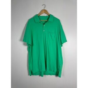 Preppy Lilly Pulitzer Mens XXL Polo Shirt Green Meryl Nylon Stretch Pocket